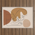 Abstract Faces 4  Outdoor Rug Gallery Image 1