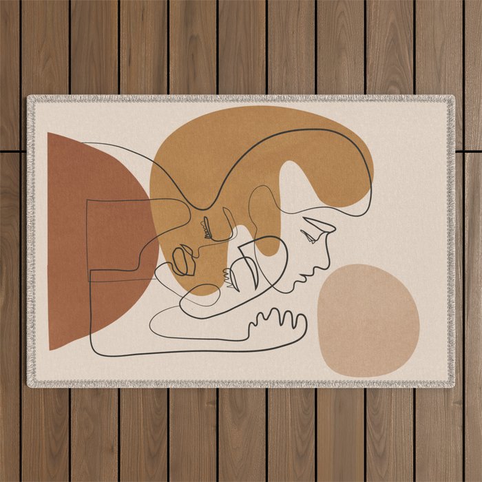 Abstract Faces 4  Outdoor Rug Gallery Image 1