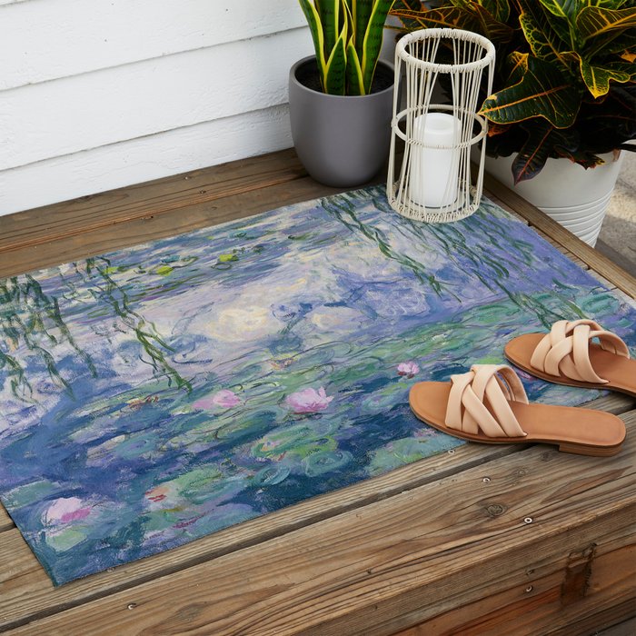 Water Lilies Claude Monet Fine Art Outdoor Rug Gallery Image 2