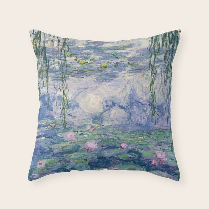 Water Lilies Claude Monet Fine Art Throw Pillow Gallery Image 1