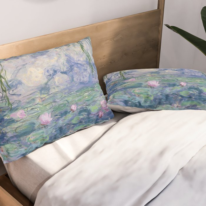 Water Lilies Claude Monet Fine Art Pillow Sham Gallery Image 2