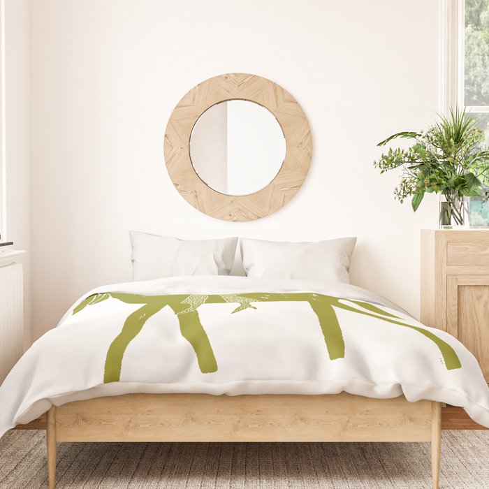 Solo Rider Dark Moss â Minimalist Cowboy Art Duvet Cover Gallery Image 3