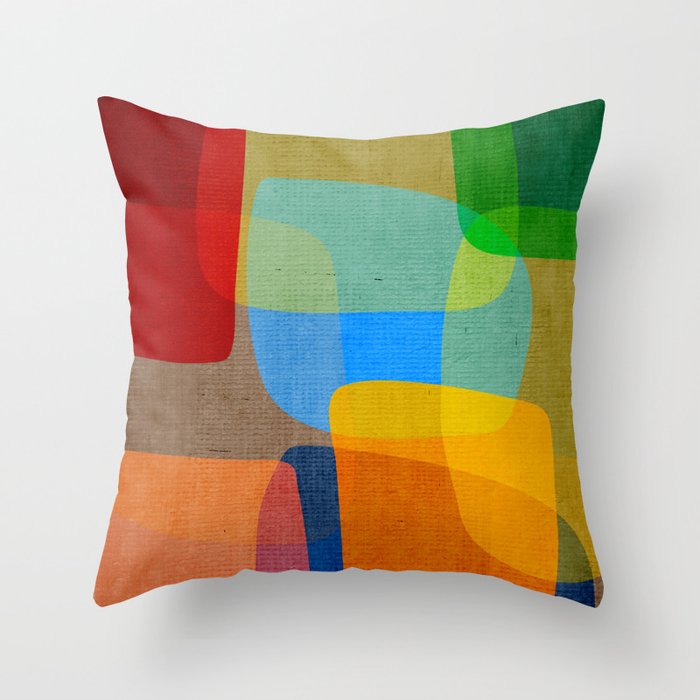 Mid-Century Modern Abstract Shapes Throw Pillow Gallery Image 6