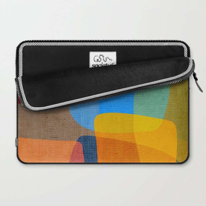 Mid-Century Modern Abstract Shapes Laptop Sleeve Gallery Image 2