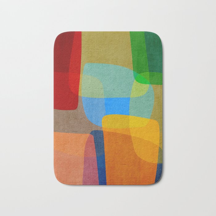 Mid-Century Modern Abstract Shapes Bath Mat Gallery Image 1