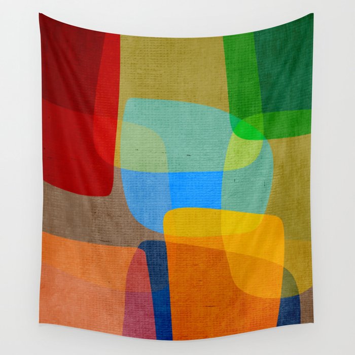 Mid-Century Modern Abstract Shapes Wall Tapestry Gallery Image 4