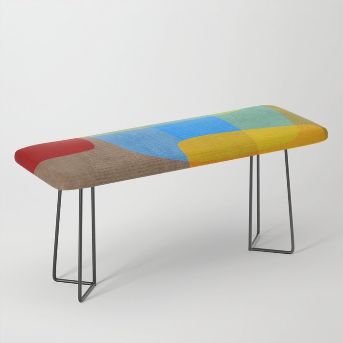 Mid-Century Modern Abstract Shapes Bench Gallery Image 1