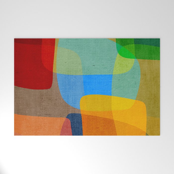 Mid-Century Modern Abstract Shapes Welcome Mat Gallery Image 1