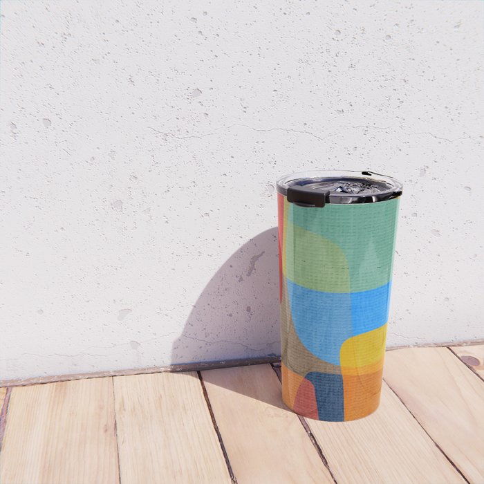 Mid-Century Modern Abstract Shapes Travel Mug Gallery Image 4
