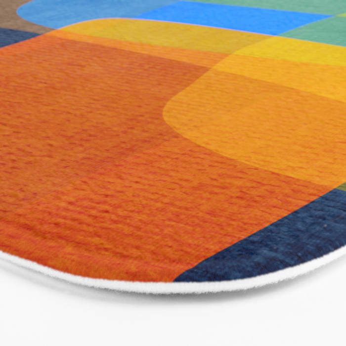 Mid-Century Modern Abstract Shapes Bath Mat Gallery Image 3