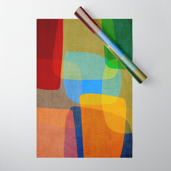 Mid-Century Modern Abstract Shapes Wrapping Paper Gallery Image 1