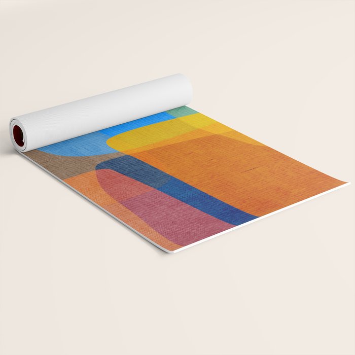 Mid-Century Modern Abstract Shapes Yoga Mat Gallery Image 2