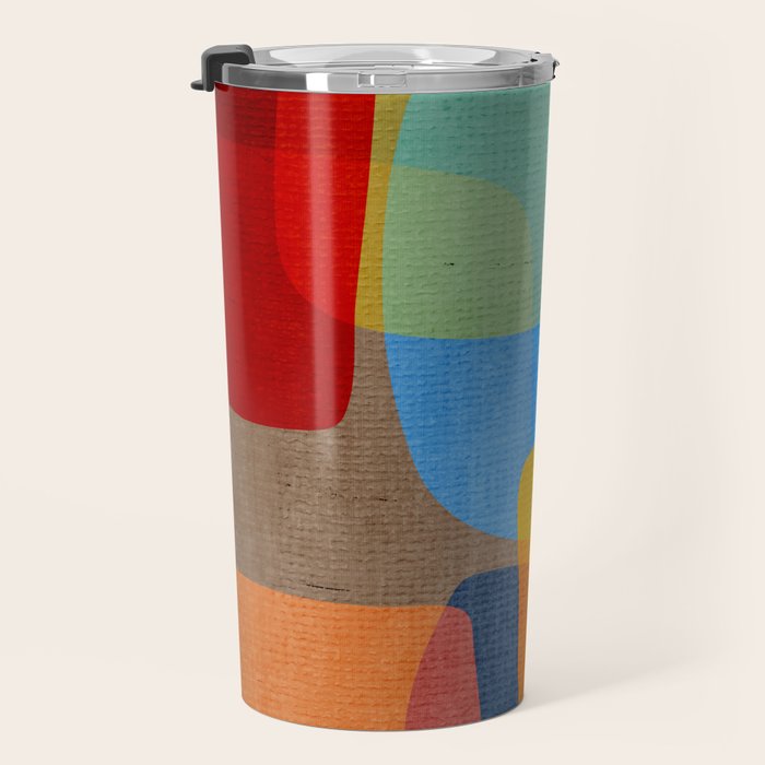 Mid-Century Modern Abstract Shapes Travel Mug Gallery Image 3