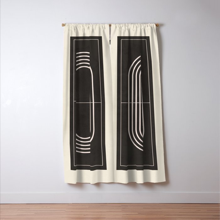 Minimal Geometric Line Art 4 Window Curtain Gallery Image 3