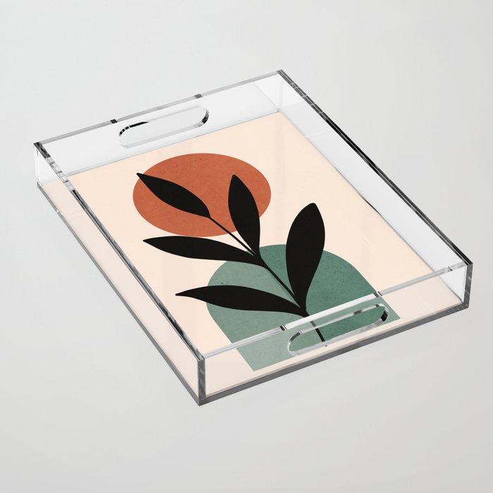 Abstract Art Tropical Leaf 16 Acrylic Tray Gallery Image 1