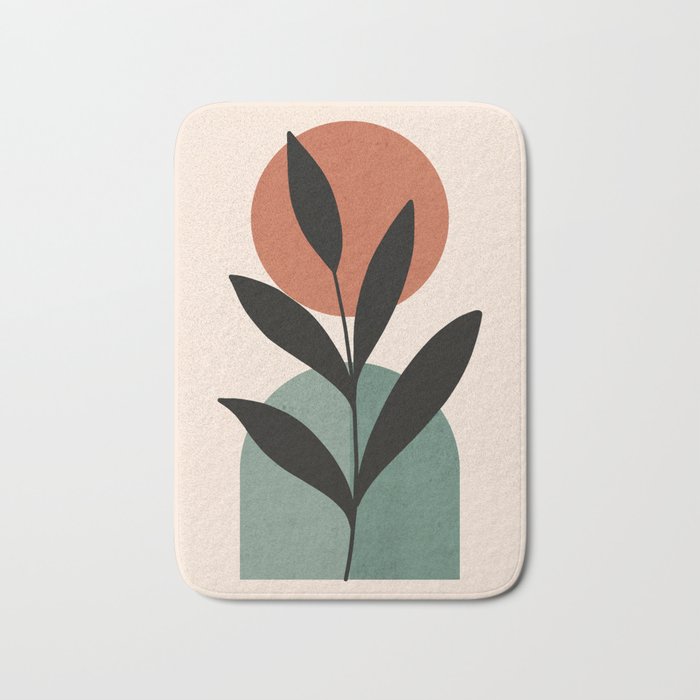 Abstract Art Tropical Leaf 16 Bath Mat Gallery Image 1