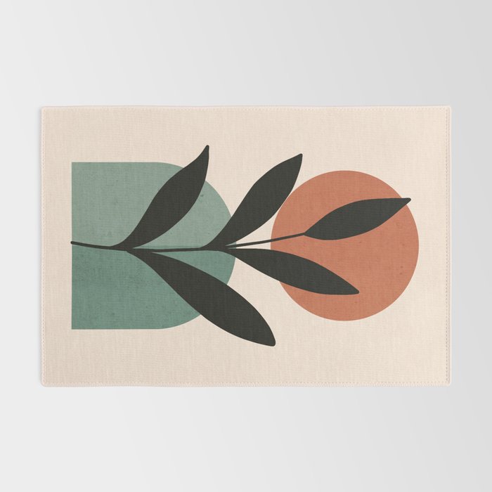 Abstract Art Tropical Leaf 16 Rug Gallery Image 2