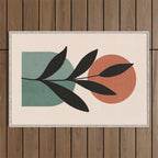 Abstract Art Tropical Leaf 16 Outdoor Rug Gallery Image 1