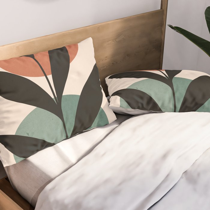 Abstract Art Tropical Leaf 16 Pillow Sham Gallery Image 2