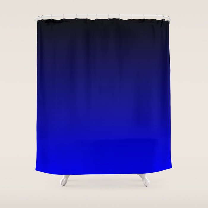 Black and Cobalt Gradient Shower Curtain Gallery Image 1
