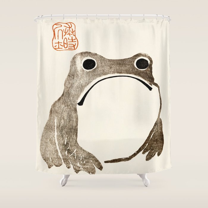 Unimpressed Frog Meika Gafu by Matsumoto Hoji 1814 - Frog Shower Curtain