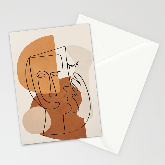 Abstract Clay Faces I Stationery Card Gallery Image 2
