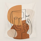 Abstract Clay Faces I Wall Tapestry Gallery Image 4