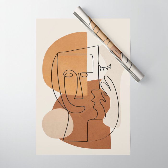 Abstract Clay Faces I Wrapping Paper Gallery Image 1