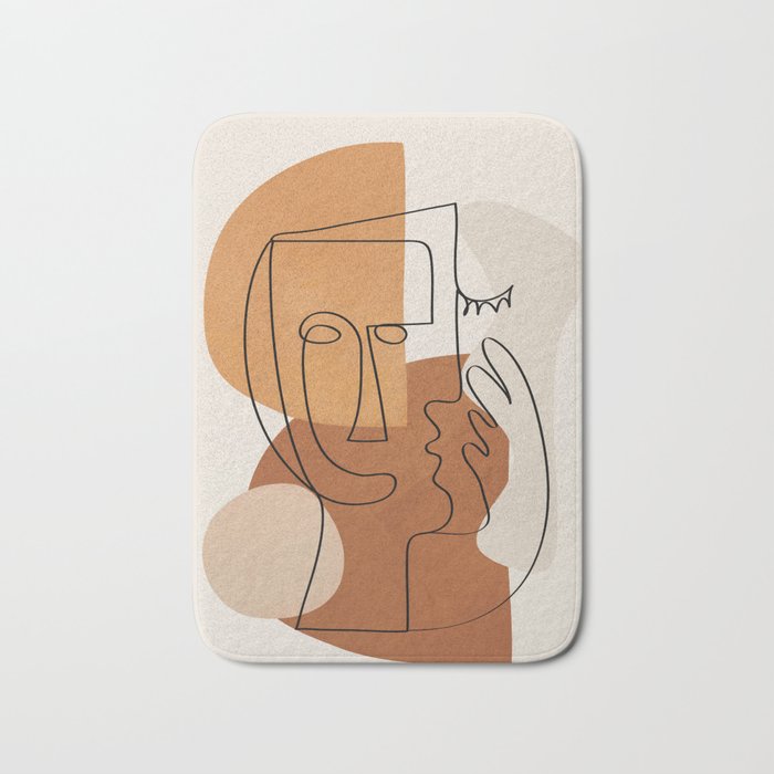 Abstract Clay Faces I Bath Mat Gallery Image 1