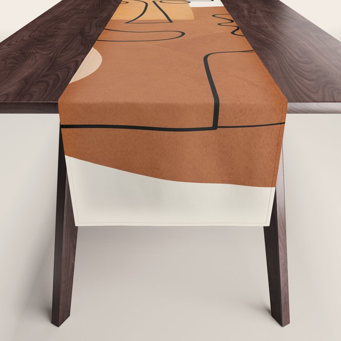 Abstract Clay Faces I Table Runner Gallery Image 1
