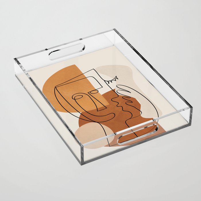 Abstract Clay Faces I Acrylic Tray Gallery Image 1