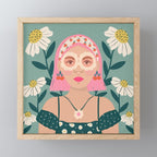 Spring Floral Girl  Mini Art Print Gallery Image 1