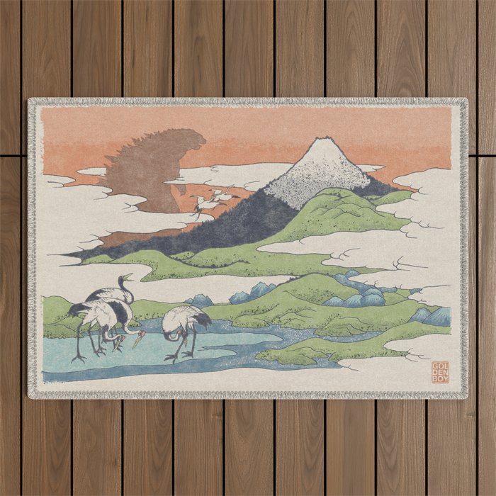 Godzilla Atom Outdoor Rug Gallery Image 1