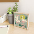 Cranes Wading At Sunset (Sage) Mini Art Print Gallery Image 2