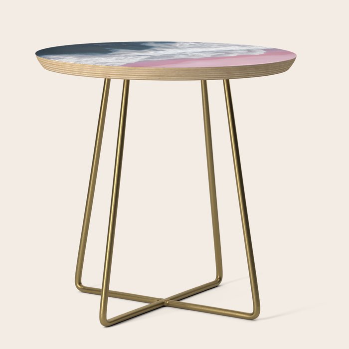 Pink Shoreline - Aerial Ocean Photography Print Side Table Gallery Image 1