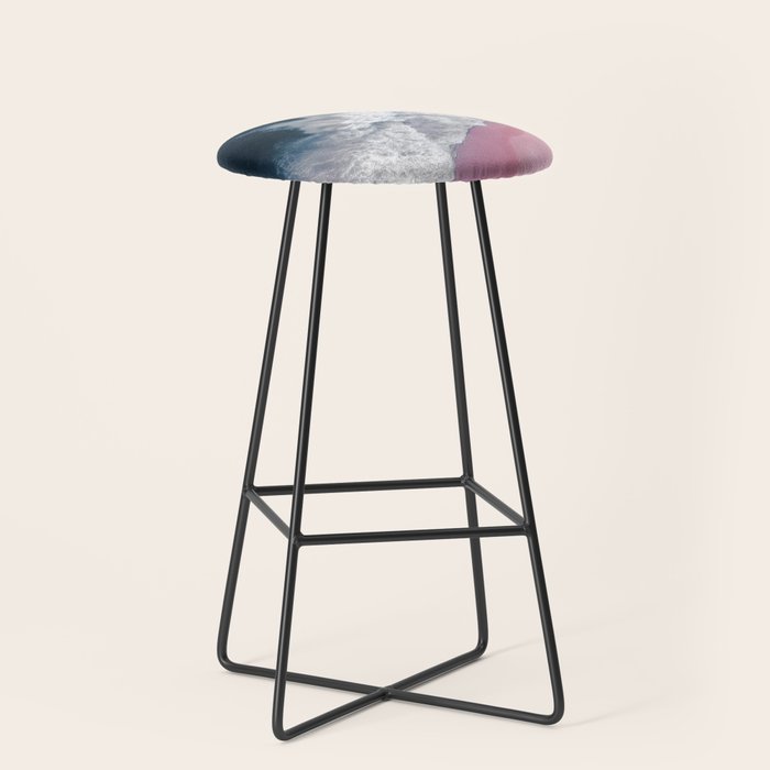 Pink Shoreline - Aerial Ocean Photography Print Stool Gallery Image 1