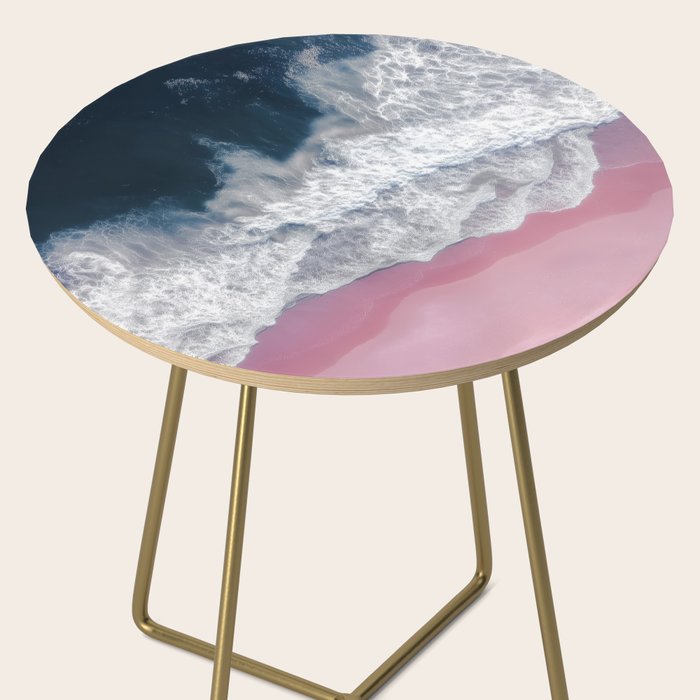 Pink Shoreline - Aerial Ocean Photography Print Side Table Gallery Image 2