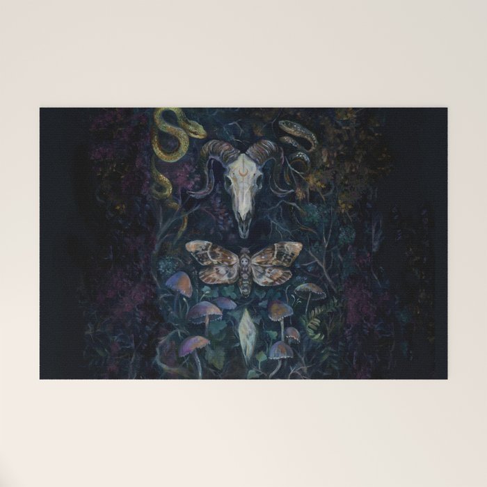 Death Moth Goat Skull Welcome Mat Gallery Image 1