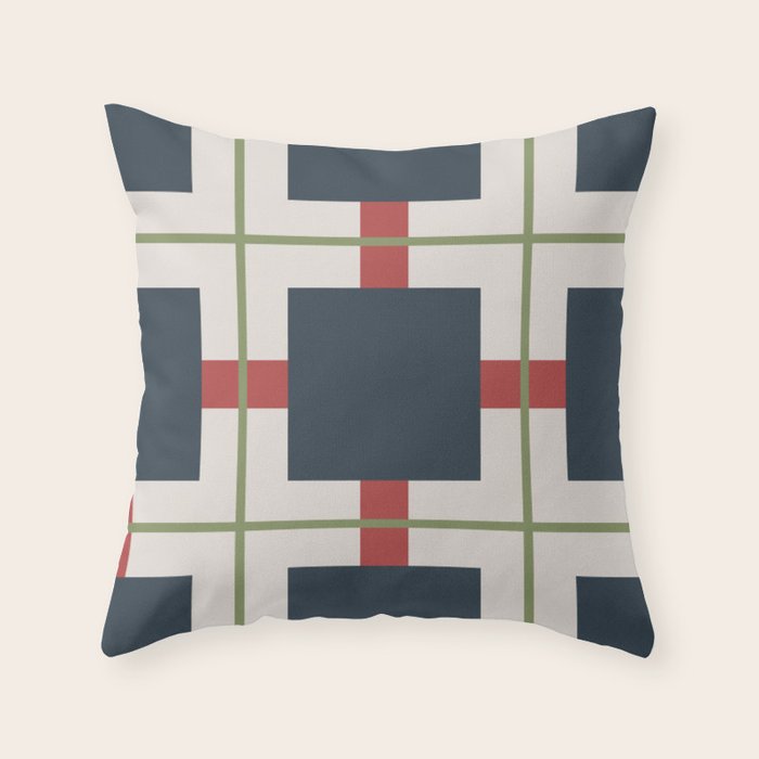 Classic Holiday Plaid Pattern Throw Pillow Gallery Image 1