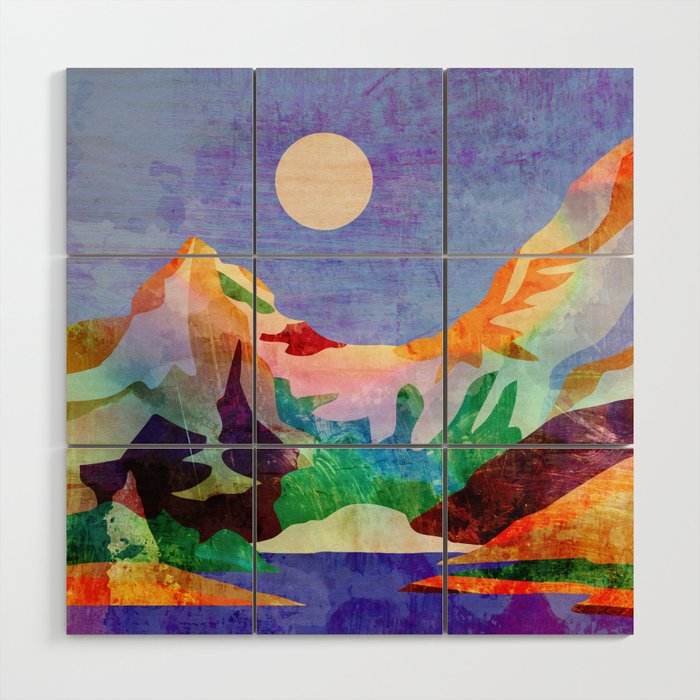 Mountain lake Wood Wall Art Gallery Image 1