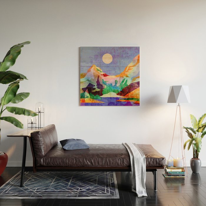 Mountain lake Wood Wall Art Gallery Image 2