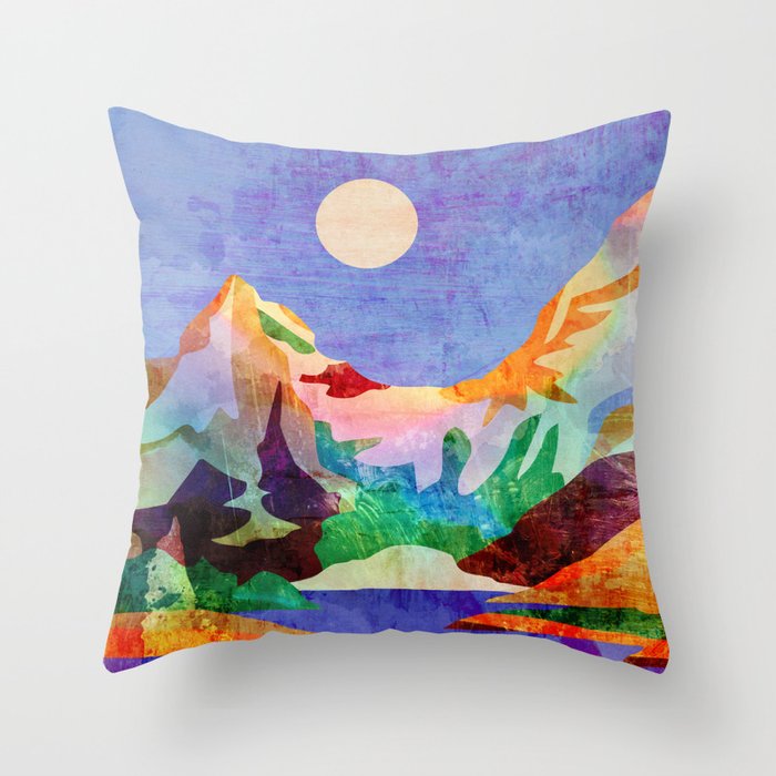 Mountain lake Throw Pillow Gallery Image 1