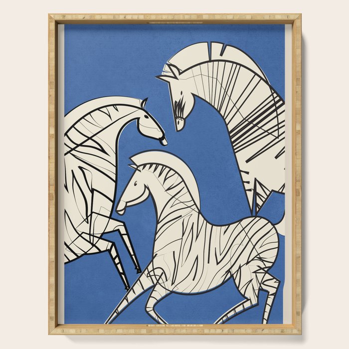 Abstract Zebras 3 Serving Tray Gallery Image 1