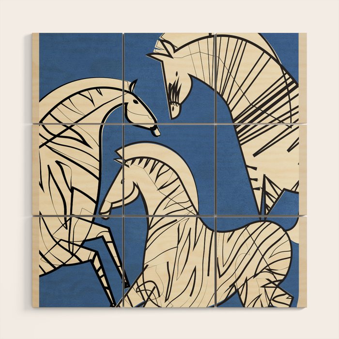 Abstract Zebras 3 Wood Wall Art Gallery Image 1