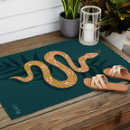 Tropical Serpent - Teal & Blush Outdoor Rug Gallery Image 2