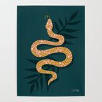 Tropical Serpent - Teal & Blush Poster Gallery Image 4