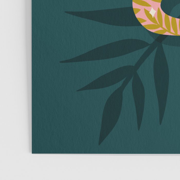 Tropical Serpent - Teal & Blush Poster Gallery Image 3