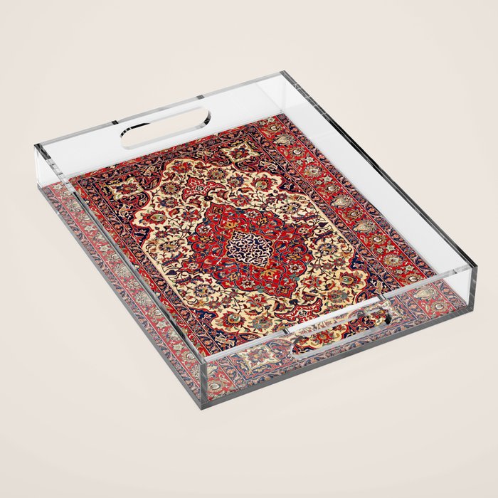 Esfahan Central Persian Rug Print Acrylic Tray Gallery Image 1