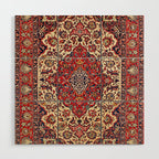Esfahan Central Persian Rug Print Wood Wall Art Gallery Image 1