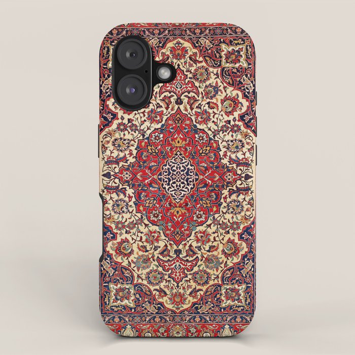 Esfahan Central Persian Rug Print iPhone Case Gallery Image 1
